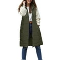 thumbnail image 4 of larppty Women Lightweight Puffer Vest Long Winter Coat Zip Up Quilted Jackets Hooded Sleeveless Plus Size Warm Vest (AG, 5XL/4XL), 4 of 6