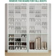 thumbnail image 4 of Shoe Storage Cabinet, 36 Pairs Free Standing Closet Organizer, 8.8 inch Widened Cell Wood Shoe Organizer, 12 Tiers Vertical Space Saving Shoe Rack for Entryway, Bedroom, White SR20703X, 4 of 10