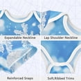thumbnail image 3 of Blue Snowflakes Pure Cotton Bodysuit Short Sleeve Pajamas One-Piece Romper Unisex 12M, 3 of 6