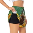 thumbnail image 3 of Lsque Tree Frog Sitting On Sunflowes Printed Women's Running Shorts with Liner Pockets,Elastic Quick Dry Workout Athletic Gym Yoga Shorts,Womens High Waist Shorts-Medium, 3 of 9