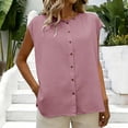 thumbnail image 2 of Cotton Linen Tank Tops，Beach Sleeveless Tops Summer Tank Tops Workout Tank Tops Woman Athletic Tank Tops Crewneck Tank Top Women Linen Tank Tops Loose Tank Tops Linen Cami Beach Vests, 2 of 4