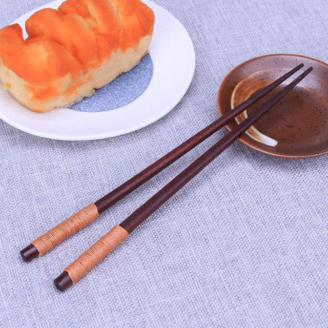 Palillos de madera natural 23.5cm Estudiante Retro Cocina Comida Vajilla (Amarillo)