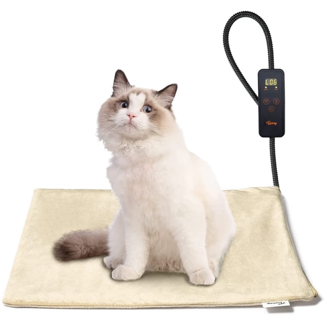 Almohadilla de calefacción para mascotas, temperatura ajustable, almohadilla de calefacción con temporizador,