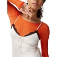 thumbnail image 4 of Nituyy Women's Summer Long Sleeve Fitted Short Sheer Lace Crop Tops T-shirt, 4 of 5