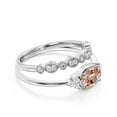 thumbnail image 2 of Gorgeous Art nouvea 1.90 Ct Oval Cut Morganite And Diamond Moissanite Affordable Engagement Ring, Dainty Morganite Wedding Ring, One Matching Band in 10k Solid White Gold Gift For Her, Promise Ring, 2 of 3