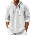 thumbnail image 3 of Corduroy Hoodies for Men 2026 Fall Winter Long Sleeve Casual Plain Loose Hooded Sweatshirt Mens Pullover Top, 3 of 5