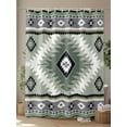 thumbnail image 4 of Shower Curtain Sage Green Bohemian Bathroom Curtains with Hooks, Waterproof Fabric Aztec Boho Southwest Tribal Bath Shower Curtains Set for Bathroom Bathtubs Decor 72x72 Inch, 4 of 8