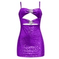 thumbnail image 4 of Wdgfv Sequin Homecoming Dresses for Teens Strapless Cut Out Bodycon Short Party Dress Purple XXL, 4 of 5