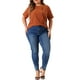 thumbnail image 2 of Blusa de mujer de talla grande Agnes Orinda, de manga corta, cuello redondo, de algodón y lino, camiseta 4X marrón, 2 of 6