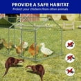 thumbnail image 4 of Royalbelle 130×40×40 Inch Large Chicken Coop,3 Compartments Chicken Run with 2 Doors & Waterproof Cover,Walk in Poultry Cage for Hen,Rabbit,Duck,Goose,Silver, 4 of 7