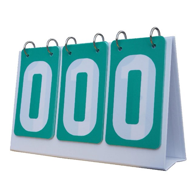 Yimiti 3 Chiffres Table en Plastique Tableau de Bord Flipper Imperméable pour Basketball Football, Vert