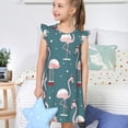 thumbnail image 4 of Fotbe Flamingo Vestido de Dormir para Niñas de 3 a 10 Años, Mangas Cortas, Estilo Princesa, Pijama Camisón con Mangas Voladas-X-Large, 4 of 6