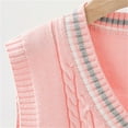 thumbnail image 5 of Coerni Girls Boys Preppy School Uniform Sweater Vest V Neck Knit Waistcoat Teen School Vest Warm Sleeveless Pullover Waistcoat, 5 of 9