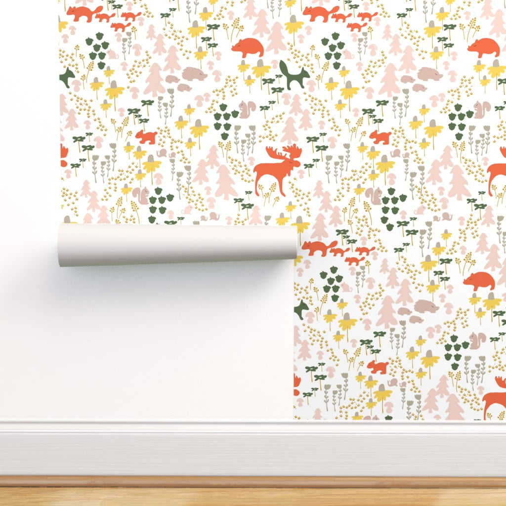 Woodland Forest wallpaper Temporary wallpaper Removable wallpaper Peel and stick wall paper Nursery wallpaper Peel and Stick Removable