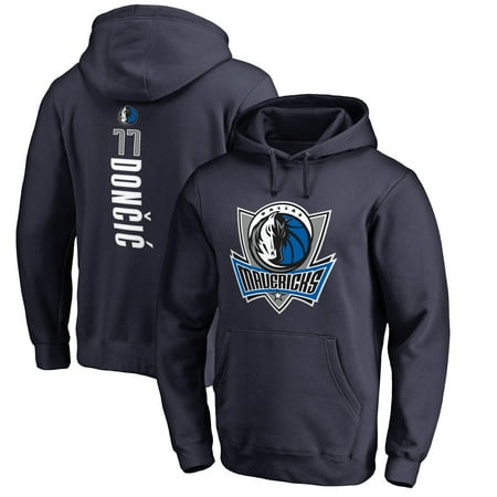 Men's Fanatics Branded Luka Doncic Navy Dallas Mavericks Backer Pullover Hoodie