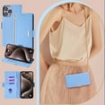 thumbnail image 2 of for iPhone 15 Plus Case Wallet, Credit Card Holder RFID Blocking Case with Crossbody Chain & Wrist Strap Quilted PU Leather Kickstand Magnetic Clasp Purse Handbag Shockproof Case,Blue, 2 of 9