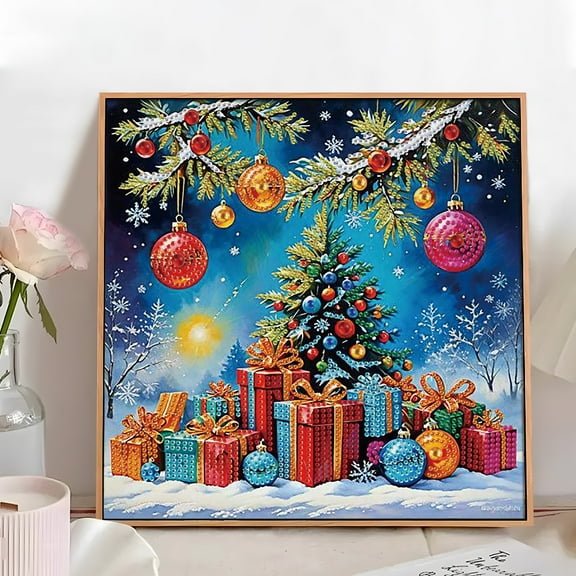5D DIY Diamond Painting Kit Christmas Gift Theme Unique Diamond Shapes Handcrafted Artwork for Beginners and Adults Perfect for Home Wall Decor and Holiday Gifts