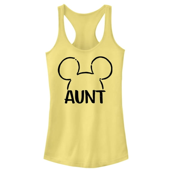 Junior's Mickey & Friends Aunt Line Ears Racerback Tank Top