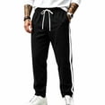 thumbnail image 2 of Baggy Sweatpants Men No Cuff Wide Leg Drawstring Relaxed Fit Bigand Tall Straight Open Hem Trackpants, 2 of 9