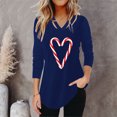 thumbnail image 2 of Navidad mujer Casual ahueca hacia fuera la impresión de manga larga delgada blusa camiseta Tops Fridja fhghd579, 2 of 5