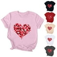 thumbnail image 4 of Aloohaidyvio Hearts T-Shirt Women Vintage Valentine's Day Graphic Tee Summer Casual Print Short Sleeve Tops, 4 of 4