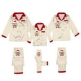 thumbnail image 3 of Wuxian Matching Christmas Outfits For Family Silk Stain Button Down Solid Color Clothing Outfits Set Blouse Shirts And Pj'S Pants Fashion Suits For Dad Set Outfits,Beige,M, 3 of 8