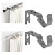 thumbnail image 3 of Juego de 2 soportes ajustables para colgar cortinas en el hogar, universales, plateados, 3 of 8