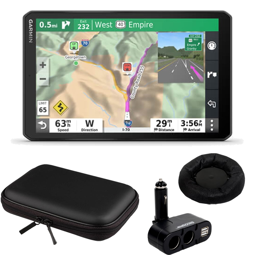 Garmin 8" RV GPS Navigator (0100242500) w/ Hard Shell Case and DashMount Bundle