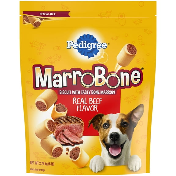 Pedigree Dry Dog Treats Marrobone Real Beef Flavor, 6 Lb. Bag