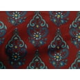thumbnail image 4 of oneOone Cotton Poplin Dark Red Fabric Leaves & Floral Block Fabric For Sewing Printed Craft Fabric By The Yard 56 Inch Wide, 4 of 4