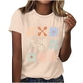 thumbnail image 2 of Sexlip Womens Short Sleeve Graphic Print Crew Neck T Shirt Breathable Fabric Relaxed Silhouette for Beach Days Yellow M, 2 of 4