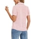 thumbnail image 3 of INSPIRAR CHIC Blusa de Chifón con Estampado Retro de Manga Corta y Cuello Peter Pan con Lazo S Puntos Rosados, 3 of 5