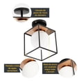 thumbnail image 3 of Lámpara de techo, estilo cubo moderna, acabado negro mate y oro, 1 luz E27 40W, 3 of 6