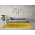 thumbnail image 3 of Ahgly Company Machine Washable Indoor Round Oriental Yellow Traditional Area Rugs, 6' Round, 3 of 4