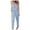Light blue, variant on Frostluinai Denim Overalls for Women Clearance Womens Holiday Playsuit Jeans Demin Elastic Waist Strappy Long Beach Jumpsuit