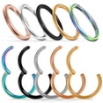 thumbnail image 1 of Shisuyan 10Pcs Nose Rings Hoops For Women Stainless Steel Assorted Color Fashionable Jewelry, 1 of 8