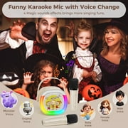 JAUYXIAN Karaoke Machine, Portable Home Singing Karaoke Speaker Sytem with RGB Light, Bluetooth Speaker with 2 Microphones