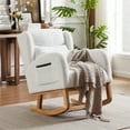 thumbnail image 2 of Rocking Chair Nursery, Recliner Armchair with Wood Legs, Side Pockets And Ergonomic High Backrest, 27.2 Inch Wide Nursery Rocking Accent Chair For Living Room, 2 of 9