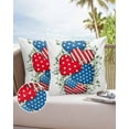 thumbnail image 6 of Pack of 2 Outdoor Pillow Covers, Independence Day USA Flag Love Eucalyptus Leaves Waterproof Square Throw Pillowcase Cushion Decorative Pillow Covers for Couch Patio Tent, 20x20 in, 6 of 6