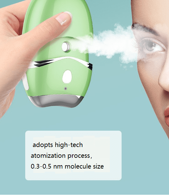 SCPCODE Nano-spray Facial and Eyepiece Humidifier,Hot Compress Therapy, Portable, Green, 86x63x33mm