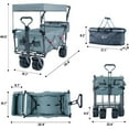 thumbnail image 2 of 140L Collapsible All-Terrain Wagon Cart   Foldable with Removable Canopy  Cooler Bag & Brake Wheels for Camping  Beach & Shopping, 2 of 7