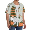 thumbnail image 4 of Cauagu Gnome Holding A Pumpkin Men's Short Sleeve Button Down Hawaiian Shirt for Men Bowling Shirts Casual Summer Beach Shirt,Small, 4 of 6