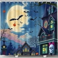 thumbnail image 1 of Whimsical Halloween Shower Curtain - Spooky Full Moon &, 1 of 4