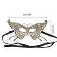 thumbnail image 2 of Unique Bargains Halloween Christmas 1 Pc Butterfly Half Face Party Mask for Masquerade Party Gold Tone Lace, 2 of 5