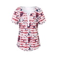 thumbnail image 4 of Txlixc Blusa de manga corta para el día de la independencia femenina con diseño de bandera nacional Txlixc moda, 4 of 9