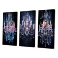 thumbnail image 3 of Designart "Chandelier euphony In Contrasts III" Glam Wall Art Set Of 3 - Purple Chandelier Gallery Set For Office Decor, 3 of 7