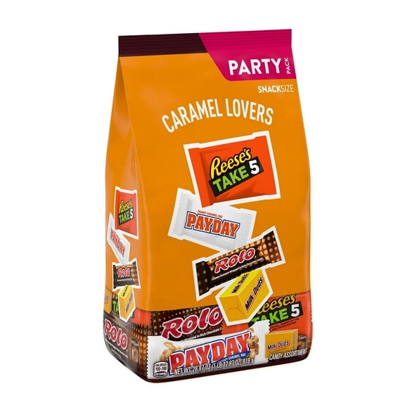 Hershey Assorted Caramel Flavored Snack Size Candy, Party Pack 28.87 oz