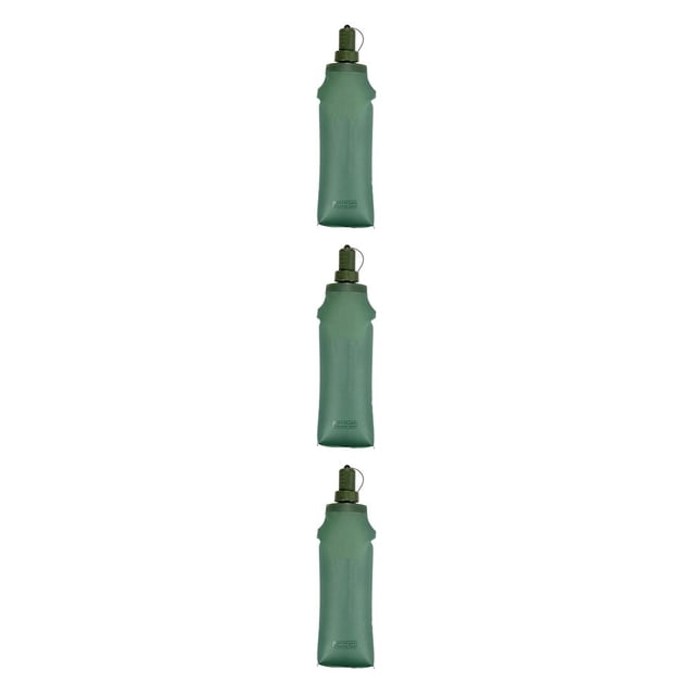 Greeniant Botella de agua portátil recargable plegable bolsa de boca ancha senderismo ciclismo montañismo botellas contenedor verde 500ml Type1 NO1