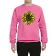 thumbnail image 2 of Wild Bobby, Artsy Cheetah Leopard Print Sunflower, Fashion, Unisex Crewneck Graphic Sweatshirt, Neon Pink, 3XL, 2 of 3