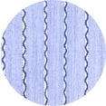 thumbnail image 1 of Ahgly Company Machine Washable Indoor Round Solid Blue Modern Area Rugs, 7' Round, 1 of 4
